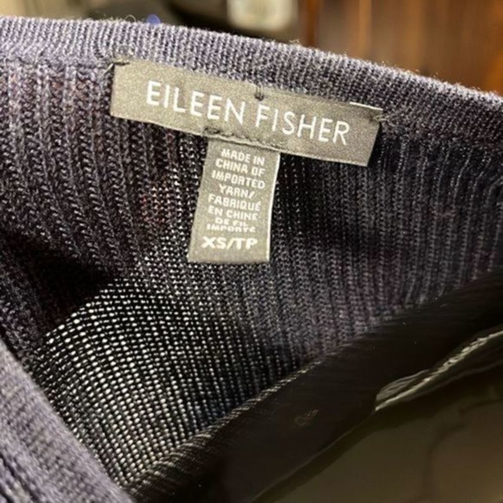 Eileen Fisher Silk Blend Sweater Small Contrast Stripe Colorblock Pullover size - Picture 9 of 9